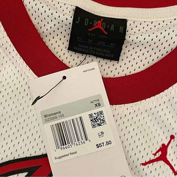 Jordan Jersey 23 Tank Top Sleeveless Mesh Basketball White Red WOMEN'S XS - Picture 7 of 10